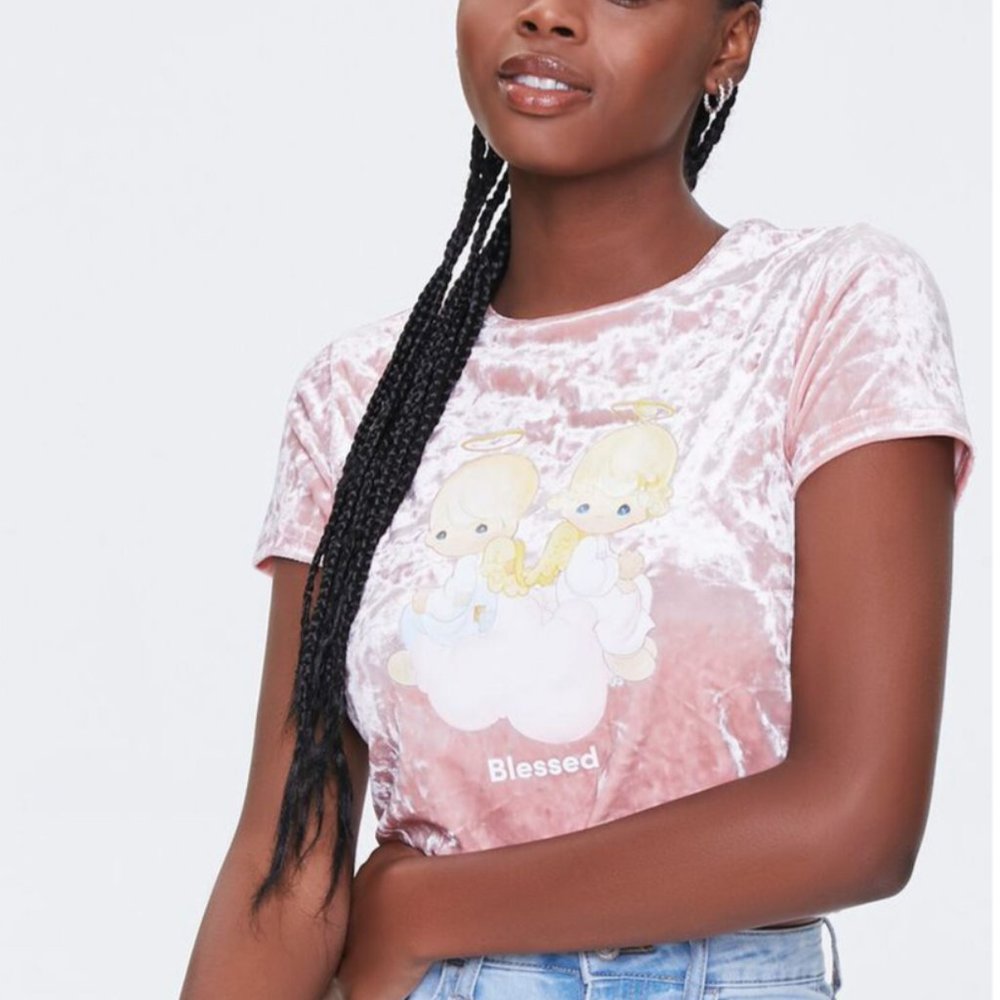 Velvet Precious Moments crop top Forever 21 Size S